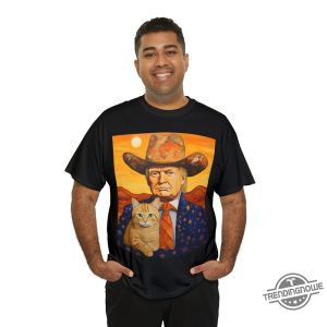 Cowboy Trump With A Cat Shirt Funny Trump Shirt Donald Trump Shirts Funny Cat Shirt Sarcastic Gift For Trump And Cat Lovers trendingnowe 3