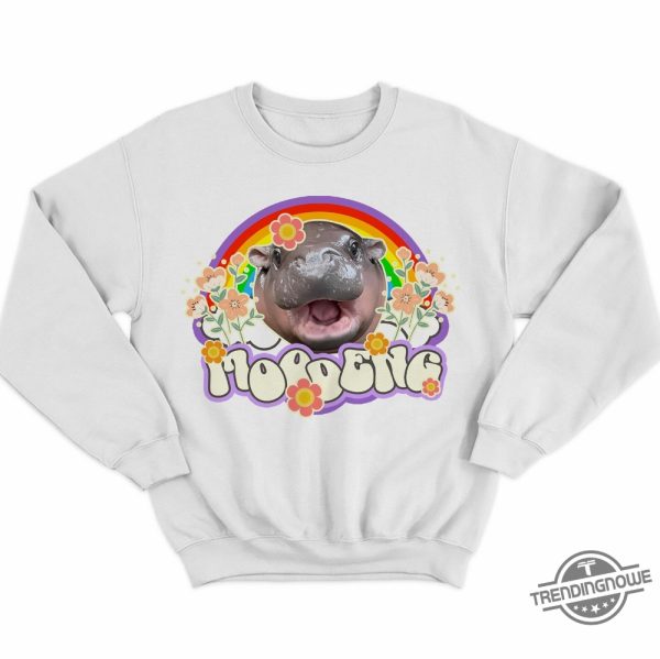 Baby Hippo Moo Deng Cloud Rainbow Sweatshirt Moo Deng Shirt Baby Hippo Shirt I Love Moo Deng Shirt trendingnowe 4