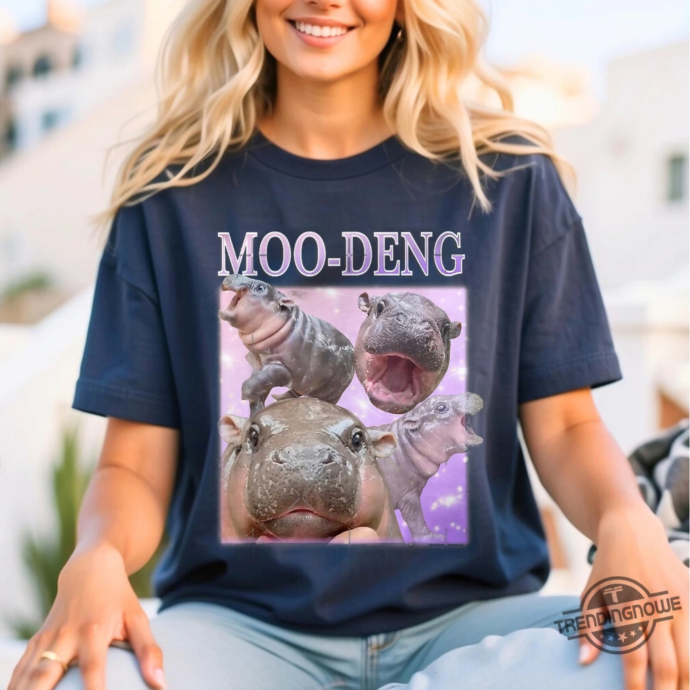 Moo Deng Shirt Moo Deng Bouncy Pig T Shirt Cute Thai Baby Hippo Shirt Adorable Animal Tee