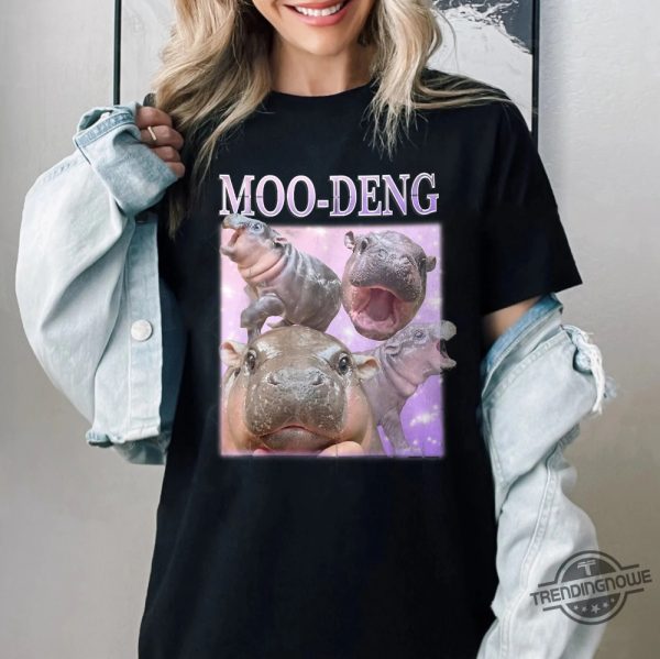 Moo Deng Shirt Moo Deng Bouncy Pig T Shirt Cute Thai Baby Hippo Shirt Adorable Animal Tee trendingnowe 2