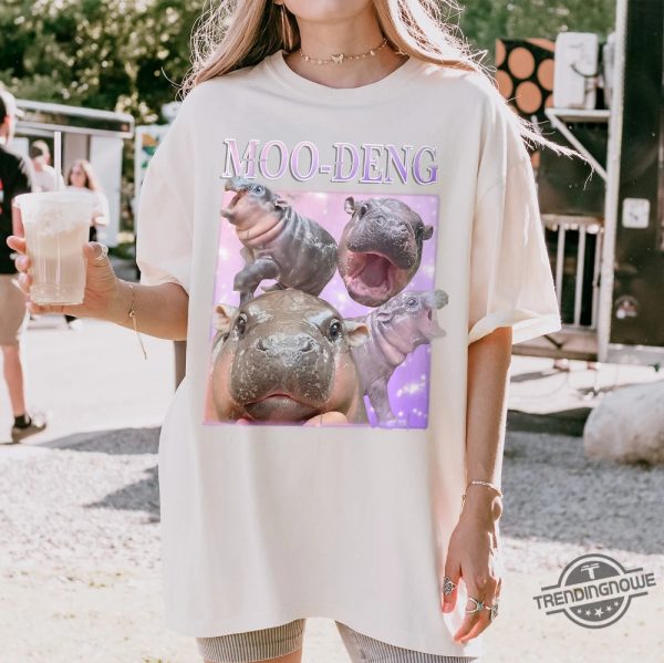 Moo Deng Shirt Moo Deng Bouncy Pig T Shirt Cute Thai Baby Hippo Shirt Adorable Animal Tee trendingnowe 3