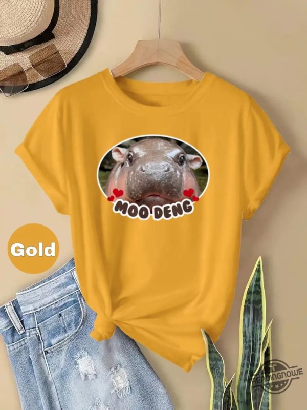 Moo Deng Bouncy Pig T Shirt Moo Deng Shirt Cute Thai Baby Hippo Shirt Adorable Animal Perfect Gift For Hippo And Animal Lovers trendingnowe 4