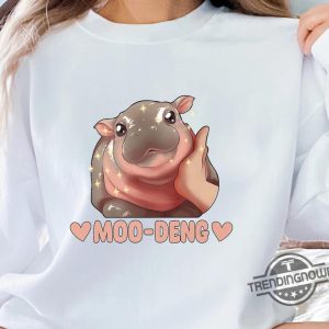 Moo Deng T Shirt Sweatshirt Hoodie Cute Baby Hippo Shirt Moo Deng Bouncy Pig T Shirt trendingnowe 3