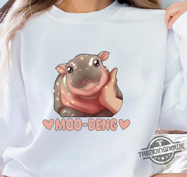 Moo Deng T Shirt Sweatshirt Hoodie Cute Baby Hippo Shirt Moo Deng Bouncy Pig T Shirt trendingnowe 3