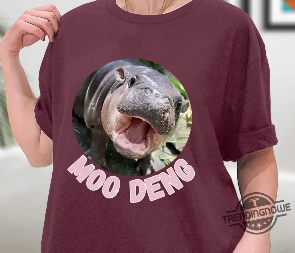 Moo Deng Shirt Cute Baby Hippo Moo Deng Bouncy Pig In Thai Hippopotamus Shirt Pygmy Hippo Moo Deng Shirt Sweatshirt Hoodie