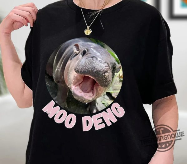 Moo Deng Shirt Cute Baby Hippo Moo Deng Bouncy Pig In Thai Hippopotamus Shirt Pygmy Hippo Moo Deng Shirt Sweatshirt Hoodie trendingnowe 2