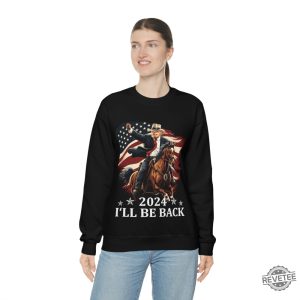 Donald Trump 2024 Shirt Trump Riding A Horse With The American Flag Cowboy Trump Tshirt Trump Shirt revetee 6