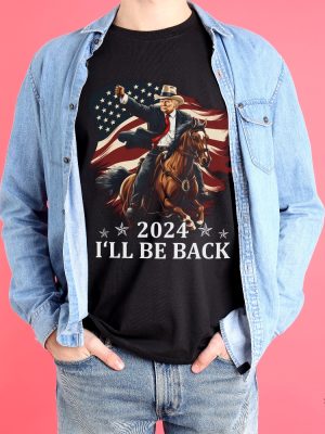 Donald Trump 2024 Shirt Trump Riding A Horse With The American Flag Cowboy Trump Tshirt Trump Shirt revetee 7