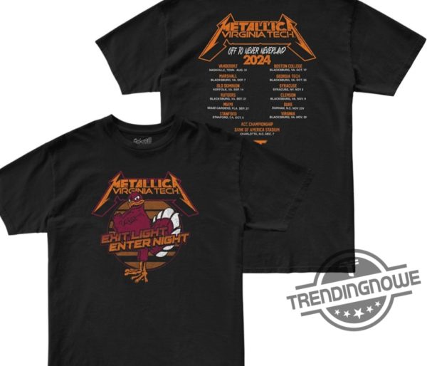 Virginia Tech Metallica Shirt Virginia Tech Metallica Off To Never Neverland 2024 T Shirt trendingnowe 2