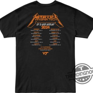 Virginia Tech Metallica Shirt Virginia Tech Metallica Off To Never Neverland 2024 T Shirt trendingnowe 3