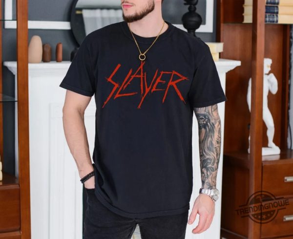 Slayer T Shirt 90S Thrash Metal Rock Band Vintage Black Tee Slayer T Shirt Red Logo Thrash Metal Metallica trendingnowe 2