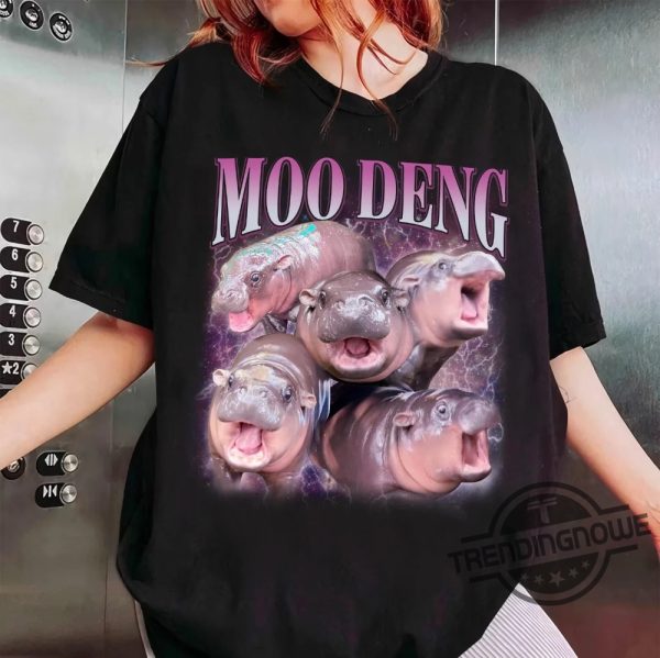 Moo Deng Shirt I Love Moo Deng T Shirt Moo Deng Bootleg Rap Tee Hippo Lover Tshirt Cute Baby Hippo Sweatshirt trendingnowe 1