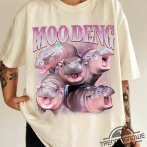 Moo Deng Shirt I Love Moo Deng T Shirt Moo Deng Bootleg Rap Tee Hippo Lover Tshirt Cute Baby Hippo Sweatshirt trendingnowe 3