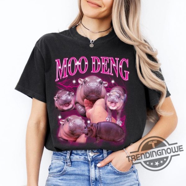 Moo Deng Trending Viral Shirt Moo Deng Bouncy Pig In Thailand Baby Hippo Khao Kheow Open Zoo T Shirt Cute Moo Deng Shirt trendingnowe 1