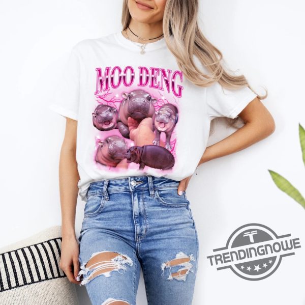 Moo Deng Trending Viral Shirt Moo Deng Bouncy Pig In Thailand Baby Hippo Khao Kheow Open Zoo T Shirt Cute Moo Deng Shirt trendingnowe 2