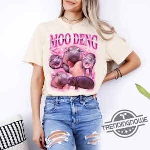 Moo Deng Trending Viral Shirt Moo Deng Bouncy Pig In Thailand Baby Hippo Khao Kheow Open Zoo T Shirt Cute Moo Deng Shirt trendingnowe 3