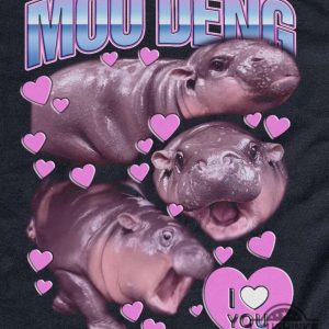 thai baby hippo moo deng i love you shirt i heart you tee