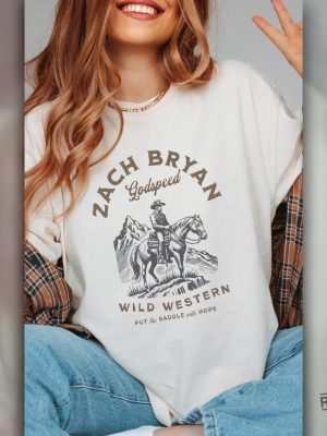 Zach Bryan Shirt Godspeed Wild Western T Shirt Country Music Hoodie Vintage Cowboy Sweatshirt revetee 2