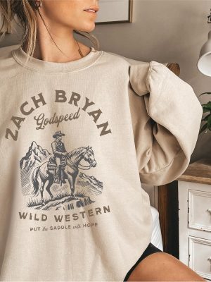 Zach Bryan Shirt Godspeed Wild Western T Shirt Country Music Hoodie Vintage Cowboy Sweatshirt revetee 4