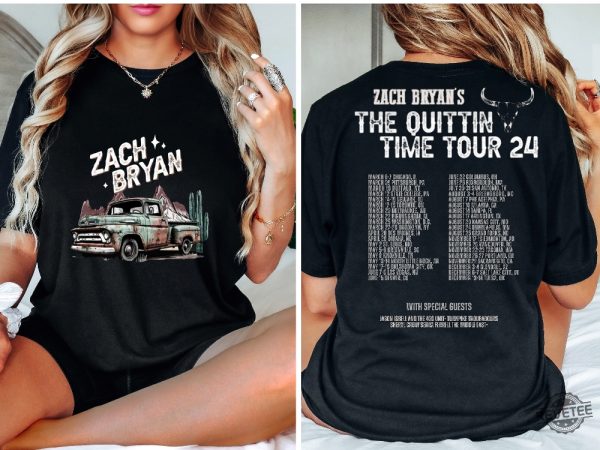 Zach Bryan Shirt Country Music Shirt Zach Bryan The Quittin Time Tour 2024 Shirt revetee 1