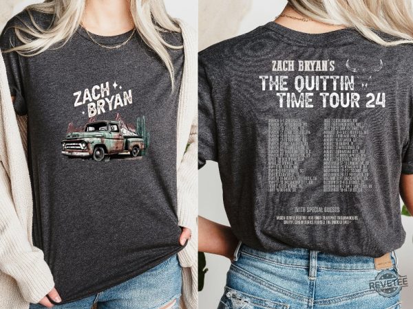 Zach Bryan Shirt Country Music Shirt Zach Bryan The Quittin Time Tour 2024 Shirt revetee 3