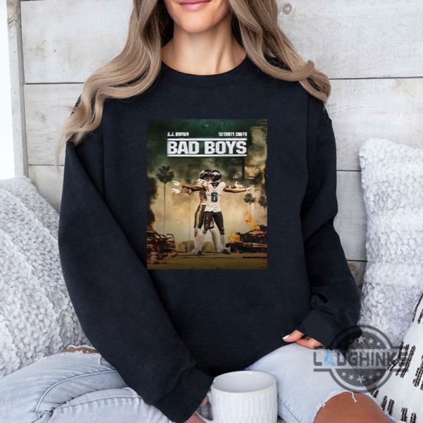 bad boys t shirt football nfl philadelphia eagles aj brown and devonta smith tshirt sweatshirt hoodie laughinks 2