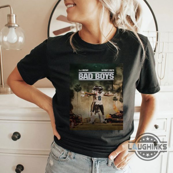 bad boys t shirt football nfl philadelphia eagles aj brown and devonta smith tshirt sweatshirt hoodie laughinks 4