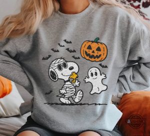 funny mummy snoopy halloween embroidered sweatshirt t shirt hoodie charlie brown embroidery tee laughinks 3