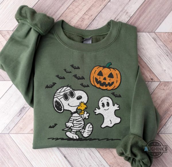 funny mummy snoopy halloween embroidered sweatshirt t shirt hoodie charlie brown embroidery tee laughinks 5