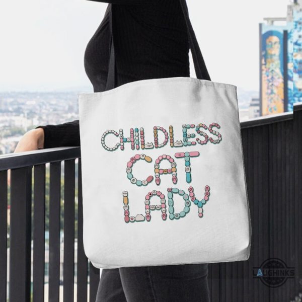 childless cat lady bracelet bag kamala harris for president gift swifties for kamala endorsement tote bag laughinks 1