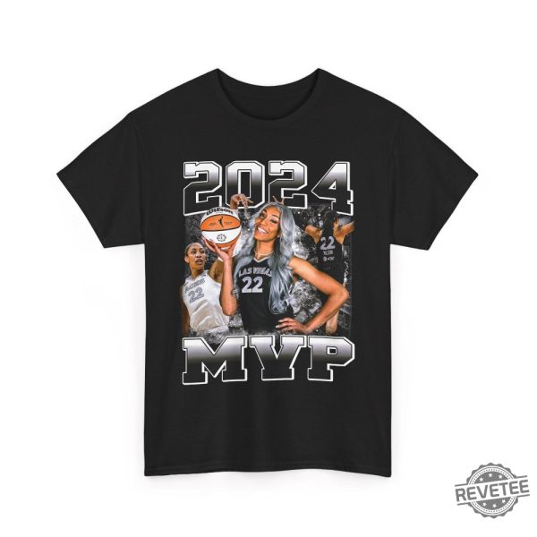 2024 Wnba Unanimous Mvp Vintage Style Rap Tee Aja Wilson Aja Wilson Mvp Shirt revetee 1