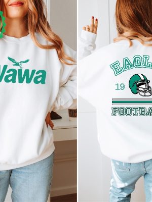 Eagles Wawa Sweathirt Double Sided Philadelphia Eagles Shirt Philly Wawa Hoodie Wawa Eagles Shirt revetee 3