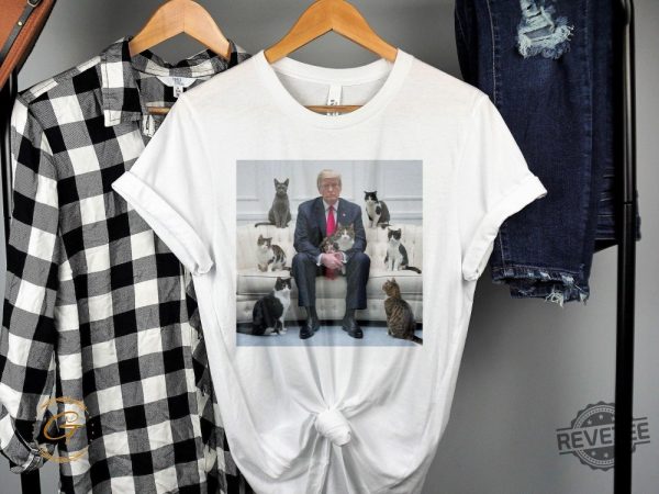 Trump Funny Cat Lover T Shirt Cute Cats On Sofa With Trump Shirt Unique Cat Dad T Shirt revetee 1