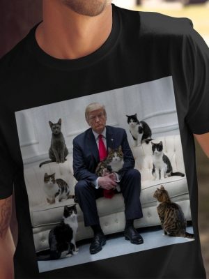 Trump Funny Cat Lover T Shirt Cute Cats On Sofa With Trump Shirt Unique Cat Dad T Shirt revetee 2