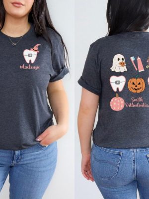 Custom Orthodontist Halloween Shirt Personalized Orthodontic Office Name T Shirt revetee 2