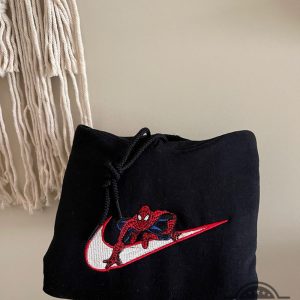 nike spiderman embroidered sweatshirt t shirt hoodie spider man crewneck sweater laughinks 3