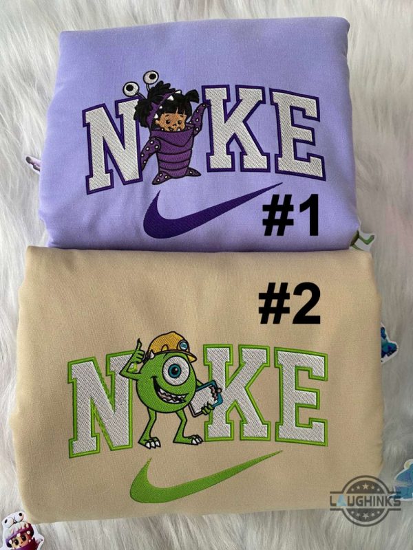 mike wazowski monsters embroidered sweatshirts t shirt hoodie disney nike couple matching shirts laughinks 1