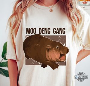 moo deng gang thai baby hippo shirt