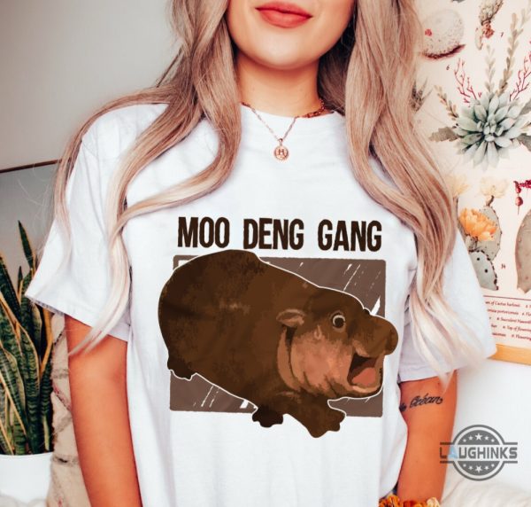 moo deng gang thai baby hippo shirt