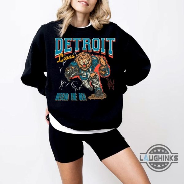 detroit lions defend the den sweatshirt t shirt hoodie football bootleg crewneck tee laughinks 1