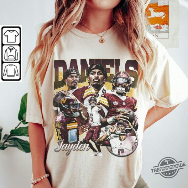 Jayden Daniels Shirt Football American Graphic Vintage Football 90S Gift Fan Unisex Shirt Hoodie Sweatshirt trendingnowe 3