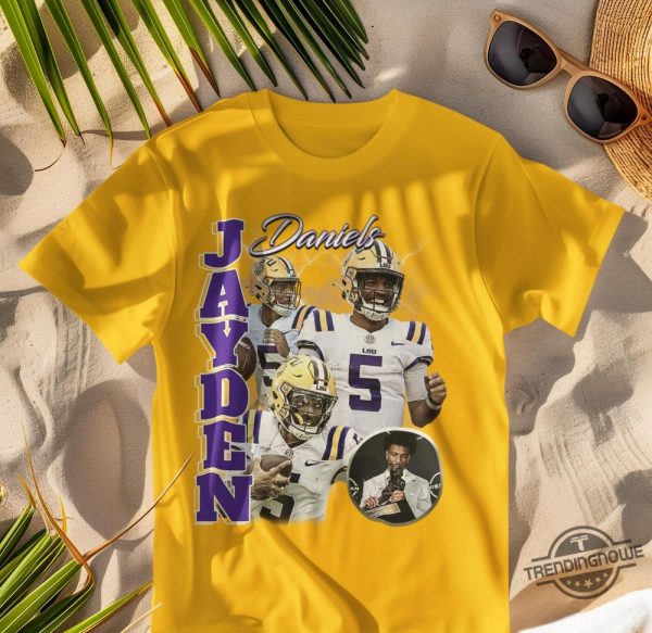 Jayden Daniels T Shirt Jayden Daniels Shirt Retro American Sports Tee Geaux Tigers Hoodie Sweatshirt trendingnowe 3