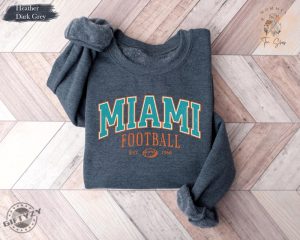 Vintage Miami Football Shirt Dolphins Sweatshirt Miami Football Game Day Hoodie Dolphins Fans Tshirt Miami Football Game Day Shirt giftyzy 4