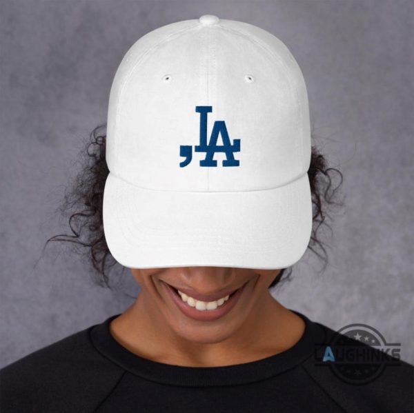 comma la hat kamala harris logo dodgers inspired embroidered baseball cap