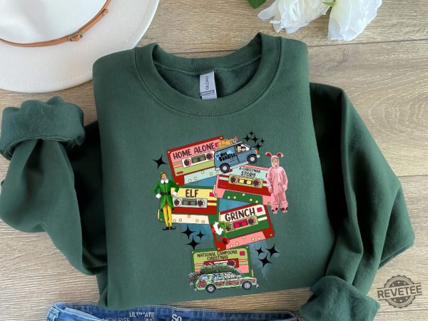 Christmas Music Cassette Tapes Sweatshirt Christmas Songs Shirt Christmas Party Shirt Merry Christmas Shirt revetee 1