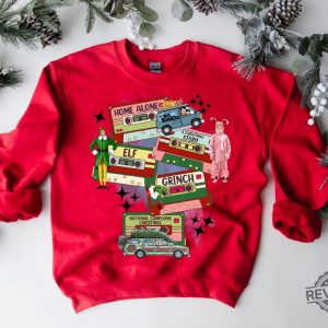 Christmas Music Cassette Tapes Sweatshirt Christmas Songs Shirt Christmas Party Shirt Merry Christmas Shirt revetee 2