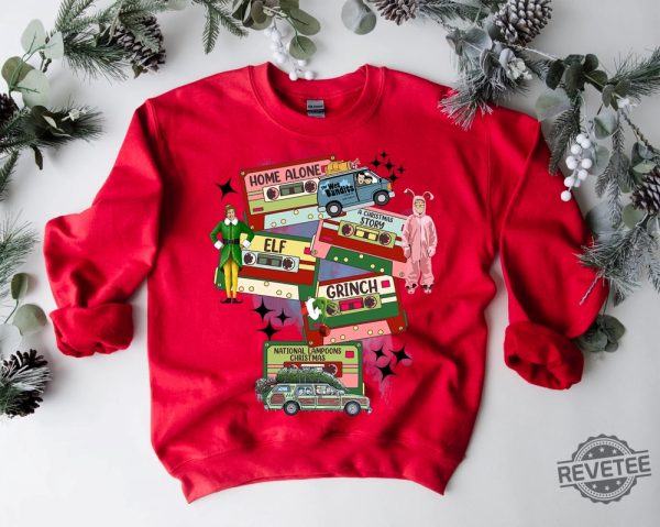 Christmas Music Cassette Tapes Sweatshirt Christmas Songs Shirt Christmas Party Shirt Merry Christmas Shirt revetee 2