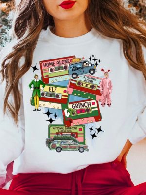 Christmas Music Cassette Tapes Sweatshirt Christmas Songs Shirt Christmas Party Shirt Merry Christmas Shirt revetee 4