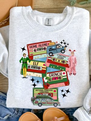 Christmas Music Cassette Tapes Sweatshirt Christmas Songs Shirt Christmas Party Shirt Merry Christmas Shirt revetee 5