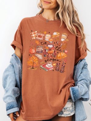 Tis The Season Shirt Fall Football Shirt Pumpkin Season Fall Harvest Shirt Autumn Doodle Shirt revetee 2